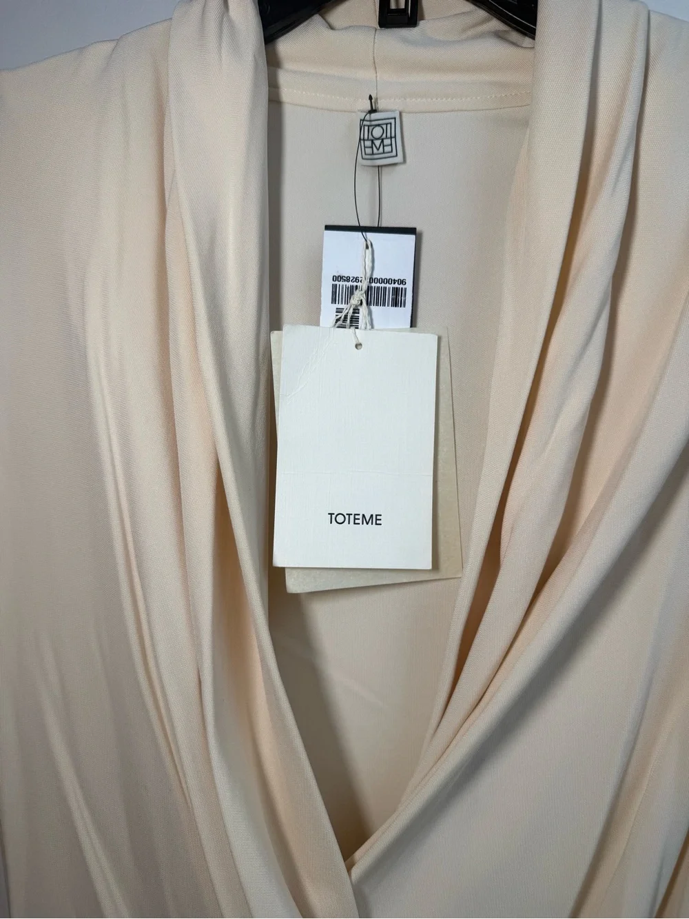 TOTEME Cream Wrap-Effect Draped Jersey Top - Long Sleeve - XXS (0) - BNWT - Picture 9 of 13